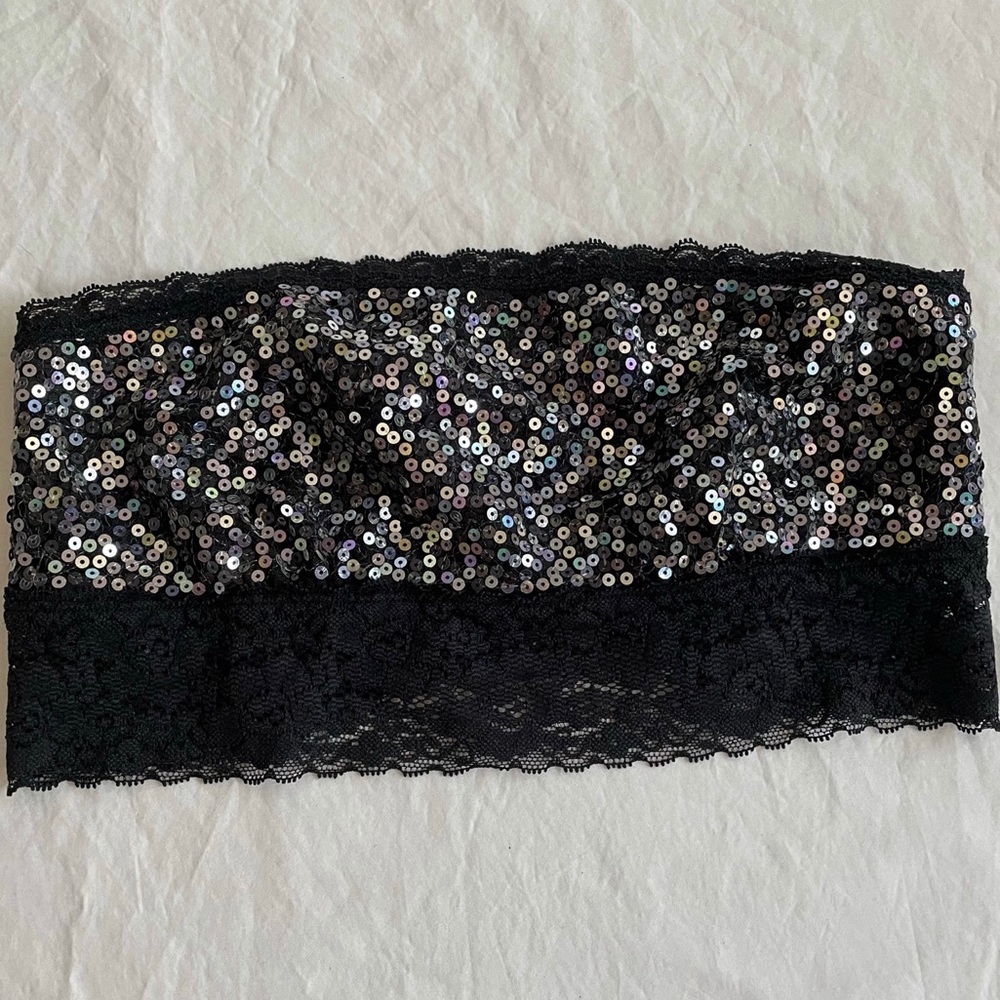 PINK silver sequins bandeau